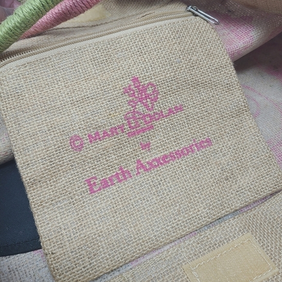 Earth Accessories | Pink & Green Double Strap Tote Satchel Bag (One Size) - Picture 2 of 13